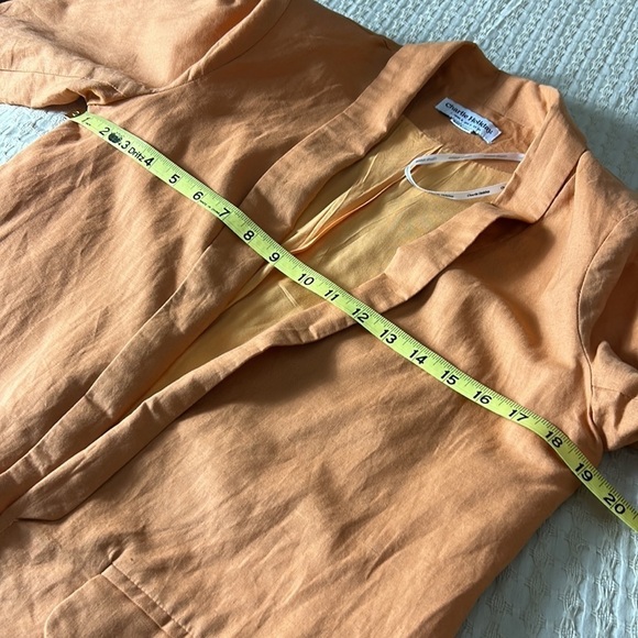 Charlie Holiday Open Front Linen/Cotton Blazer Size 4 - Picture 8 of 8